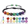 Round Natural Mixed Gemstone Braided Bead Bracelet BJEW-YW0001-11-2