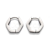Tarnish Resistant 304 Stainless Steel Hexagon Huggie Hoop Earrings STAS-H156-03A-P-1