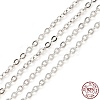 Anti-Tarnish Rhodium Plated 925 Sterling Silver Flat Cable Chains STER-F052-04P-1