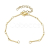 Brass Bar Link Chain Bracelet Making AJEW-JB01219-01-1