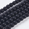 Synthetic Black Stone Bead Strands G-R345-4mm-38-1-1