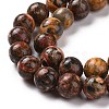 Natural Leopard Skin Jasper Round Beads Strands G-S182-8mm-5