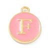 Golden Plated Alloy Enamel Charms X-ENAM-Q437-14F-1