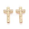 Religion Brass Micro Pave Clear Cubic Zirconia Beads KK-T080-90G-1