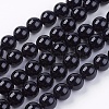 Natural Black Onyx Round Beads Strand G-L087-10mm-01-1