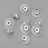 Brass Bullet Clutch Bullet Clutch Earring Backs with Pad KK-C3213-S-2