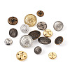 64Pcs 16 Style Brass Shank Buttons BUTT-TA0001-11-12