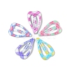 10Pcs 5 Colors Tartan Pattern Epoxy Resin Snap Hair Clip PHAR-P009-01E-2