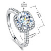 Rhodium Plated 925 Sterling Silver Pave 8.2x4.9mm Moissanite Finger Rings for Women WGE3211-12-2