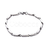 Tarnish Resistant Unisex 201 Stainless Steel Bar Link Chain Bracelets BJEW-L637-35C-P-1