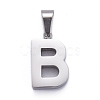 Non-Tarnish 304 Stainless Steel Letter Pendants STAS-H127-B-P-1
