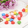 Mixed Color Heart Natural Wood Beads Nice for Children's Day Jewelry Making X-TB109Y-2