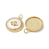 Brass Micro Pave Clear Cubic Zirconia Pendants KK-B083-20G-02-2