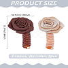 2Pcs 2 Colors TPU & Polyester & Alloy Rose Flower Braided Phone Cord Hair Ties OHAR-LP0002-11-2