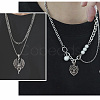 4Pcs 4 Style 304 Stainless Steel Big  Pendants STAS-DC0006-21-6