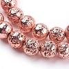 Electroplated Natural Lava Rock Bead Strands G-E429-01-8mm-RG-1