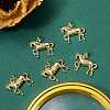 5Pcs Brass Micro Pave Clear Cubic Zirconia Pendants ZIRC-SZ0005-80-3