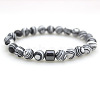 Synthetic Malachite Round Beaded Stretch Bracelets for Men Women FS-WG77712-08-1