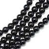 Synthetic Black Stone Bead Strands G-R345-10mm-35-1-1