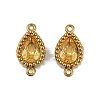 Ion Plating(IP) 304 Stainless Steel Cubic Zirconia Teardrop Links Connector Charms STAS-K256-23G-09-1