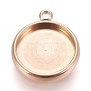 Ion Plating(IP) 304 Stainless Steel Pendant Cabochon Settings STAS-K202-03E-RG-1