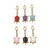 Alloy Enamel Turtle Pendant Decorations HJEW-JM04323-1