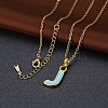 Fashion Tin Alloy Enamel Initial Pendant Necklaces NJEW-BB20973-J-4