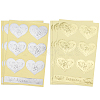 20 Sheets 2 Colors Heart & Rectangle Paper Self-Adhesive Embossed Stickers DIY-CP0010-59-1
