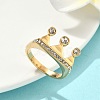 304 Stainless Steel Micro Pave Cubic Zirconia Finger Rings for Women RJEW-F205-01F-G-1