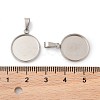 304 Stainless Steel Pendant Cabochon Settings STAS-I328-01E-P-3