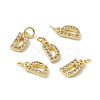 Real 18K Gold Plated Brass Micro Pave Clear Cubic Zirconia Charms KK-E068-VB452-D-4