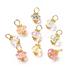 Crackle Glass Pendants PALLOY-JF00900-1