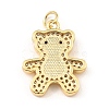 Brass Cubic Zirconia with Shell Pendants KK-K342-07G-2