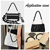 Black Plastic Imitation Pearl Round Beaded Bag Handles FIND-WH0127-22B-6