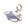 Rhodium Plated 925 Sterling Silver Enamel European Dangle Charms LS-STER-P062-01A-05-2