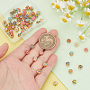 60Pcs 6 Colors Light Gold Tone Alloy Enamel Beads ENAM-PH0002-63-3
