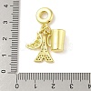 Rack Plating Brass Micro Pave Clear Cubic Zirconia European Dangle Charms LS-KK-S380-26G-3