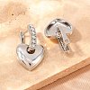 Brass Micro Pave Clear Cubic Zirconia Hoop Dangle Earrings EJEW-G471-30C-P-1