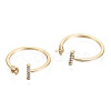 Brass Micro Clear Cubic Zirconia Cuff Finger Rings Setting X-KK-T056-52G-NF-1