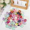 100Pcs UV Plating Rainbow Iridescent Acrylic European Beads MACR-PA0001-28-7