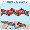 7M Ethnic Style Polyester Rhombus Jacquard Ribbon OCOR-WH0086-98A-4