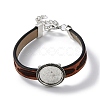 Alloy Flat Round Link Bracelet Settings fit for Cabochons FIND-M009-01AS-2