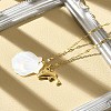 Summer Beach Natural Shell & 304 Stainless Steel Pendant Necklaces for Women NJEW-P323-01A-G-2