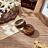 Round Walnut Wooden Engagement Ring Boxes CON-WH0093-03A-5
