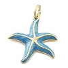 Brass Enamel Pendants KK-Q029-04G-04-1