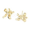 Brass Micro Pave Clear Cubic Zirconia Stud Earring Findings KK-Z106-02G-03-2