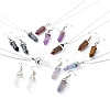 Bullet Shaped Natural Mixed Gemstone Jewelry Sets SJEW-JS01204-1