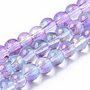 Transparent Spray Painted Glass Bead Strands GLAA-N035-03B-B05-1