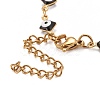 Enamel Rhombus with Evil Eye Link Chains Bracelet BJEW-P271-03G-04-3