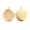 Rack Plating 304 Stainless Steel Pendant Cabochon Settings X-STAS-F191-14G-F-2